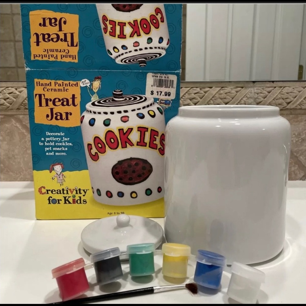 CANISTER COOKIE JAR DECORATE ARTS & Crafts kitchen treat Xmas activity kit